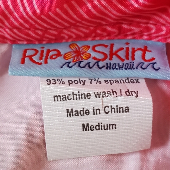 RipSkirt Hawaii Pink Floral Wrap Skirt Size M Beach Cover-up Activewear Length 1 - Picture 7 of 9